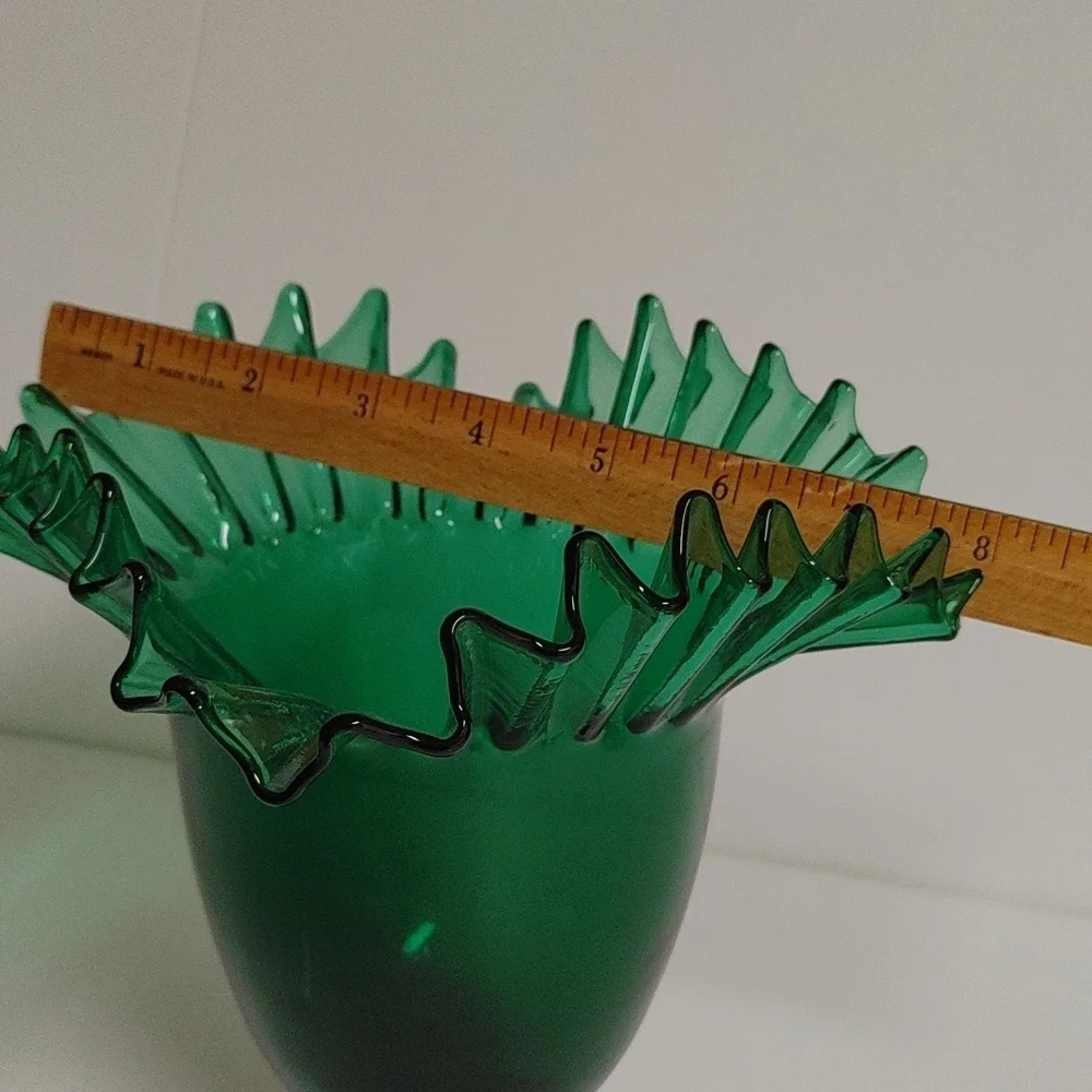 Blenko Emerald Green Art Glass Vase MCM